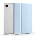 For Samsung Galaxy Tab A9 X110 3-fold Clear Honeycomb TPU Leather Tablet Case with Pen Slot(Ice Blue