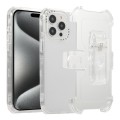 For iPhone 15 Pro Max Frosted PC+TPU Phone Case with Back Clip(White)