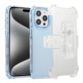 For iPhone 15 Pro Frosted PC+TPU Phone Case with Back Clip(Sky Blue)
