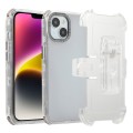 For iPhone 14 Frosted PC+TPU Phone Case with Back Clip(Transparent Black)