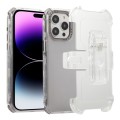 For iPhone 14 Pro Frosted PC+TPU Phone Case with Back Clip(Transparent Black)