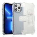 For iPhone 13 Pro Max Frosted PC+TPU Phone Case with Back Clip(Transparent Blue)