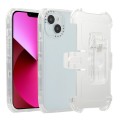 For iPhone 13 Frosted PC+TPU Phone Case with Back Clip(White)