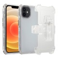 For iPhone 12 Frosted PC+TPU Phone Case with Back Clip(Transparent Black)