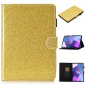 For Lenovo Tab P12 2023 / TB370FU Varnish Glitter Powder Smart Leather Tablet Case(Yellow)