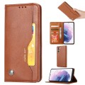 For Samsung Galaxy S24+ 5G Knead Skin Texture Flip Leather Phone Case(Brown)