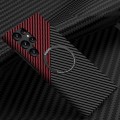 For Samsung Galaxy S24 Ultra 5G Carbon Fiber Texture MagSafe Magnetic Phone Case(Black Red)