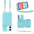 For iPhone 11 Multifunctional Zipper Wallet RFID Phone Leather Case(Mint Green)