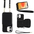 For iPhone 12 Multifunctional Zipper Wallet RFID Phone Leather Case(Black)
