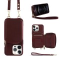 For iPhone 12 Pro Max Multifunctional Zipper Wallet RFID Phone Leather Case(Wine Red)