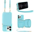 For iPhone 12 Pro Max Multifunctional Zipper Wallet RFID Phone Leather Case(Mint Green)