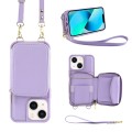 For iPhone 13 Multifunctional Zipper Wallet RFID Phone Leather Case(Purple)