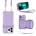 For iPhone 13 Pro Multifunctional Zipper Wallet RFID Phone Leather Case(Purple)