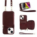 For iPhone 14 Multifunctional Zipper Wallet RFID Phone Leather Case(Wine Red)