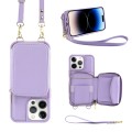 For iPhone 14 Pro Multifunctional Zipper Wallet RFID Phone Leather Case(Purple)