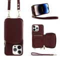 For iPhone 14 Pro Max Multifunctional Zipper Wallet RFID Phone Leather Case(Wine Red)