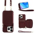 For iPhone 15 Pro Multifunctional Zipper Wallet RFID Phone Leather Case(Wine Red)