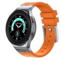 For Samsung Galaxy watch 4 / 5 / 6 AP Series Liquid Silicone Watch Band(Silver Orange)