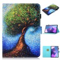 For Lenovo Tab P12 2023 / TB370FU Coloured Drawing Stitching Smart Leather Tablet Case(Abstract Tree