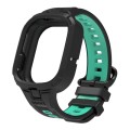 For Honor Watch 4 Two Color Integrated TPU Watch Band(Black Green)