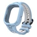 For Honor Watch 4 Two Color Integrated TPU Watch Band(Light Blue White)