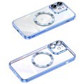For iPhone 11 MagSafe CD Texture Metal Lens Frame Full Coverage Phone Case(Blue)