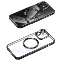 For iPhone 12 MagSafe CD Texture Metal Lens Frame Full Coverage Phone Case(Black)