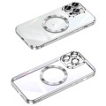 For iPhone 12 Pro Max MagSafe CD Texture Metal Lens Frame Full Coverage Phone Case(Silver)