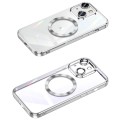 For iPhone 13 MagSafe CD Texture Metal Lens Frame Full Coverage Phone Case(Silver)