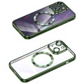 For iPhone 13 MagSafe CD Texture Metal Lens Frame Full Coverage Phone Case(Green)