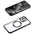 For iPhone 14 Pro Max MagSafe CD Texture Metal Lens Frame Full Coverage Phone Case(Black)