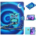 For Lenovo Tab P12 2023 / TB370FU Coloured Drawing Stitching Smart Leather Tablet Case(Moon Owl)