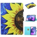 For Lenovo Tab P12 2023 / TB370FU Coloured Drawing Stitching Smart Leather Tablet Case(Sunflower)