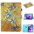For Lenovo Tab P12 2023 / TB370FU Coloured Drawing Stitching Smart Leather Tablet Case(Butterfly)