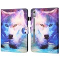 For Lenovo Tab P12 2023 / TB370FU Coloured Drawing Stitching Smart Leather Tablet Case(Wolf)