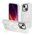 For iPhone 15 Shockproof Terminator MagSafe Phone Case with Holder(Transparent)