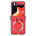 For Samsung Galaxy Z Flip5 MagSafe Ring Holder Three-stage Folding Phone Case(Red)
