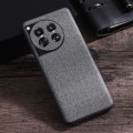 For OnePlus 12 Cloth Texture PU + TPU Phone Case(Grey)
