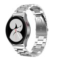 For Samsung Galaxy Watch6 / 6 Classic Flat Head Three-bead Stainless Steel Watch Band(Silver)