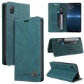 For Sony Xperia Ace III Skin Feel Anti-theft Brush Horizontal Flip Leather Case with Holder(Blue)
