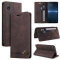 For Sony Xperia Ace III Skin Feel Anti-theft Brush Horizontal Flip Leather Case with Holder(Brown)