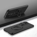 For Huawei P50 Magsafe Hidden Fold Holder Full Coverage Shockproof Phone Case(Black)