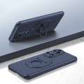 For Huawei P50 Magsafe Hidden Fold Holder Full Coverage Shockproof Phone Case(Blue)