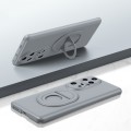For Huawei P50 Pro Magsafe Hidden Fold Holder Full Coverage Shockproof Phone Case(Grey)