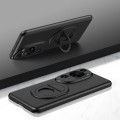 For Huawei P60 Art Magsafe Hidden Fold Holder Full Coverage Shockproof Phone Case(Black)