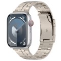 For Apple Watch SE 2023 44mm Tortoise Buckle Titanium Steel Watch Band(Starlight)