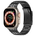 For Apple Watch Ultra 2 49mm Tortoise Buckle Titanium Steel Watch Band(Black)