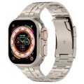 For Apple Watch Ultra 49mm Tortoise Buckle Titanium Steel Watch Band(Starlight)