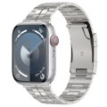 For Apple Watch SE 2022 44mm Tortoise Buckle Titanium Steel Watch Band(Silver)