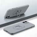 For iPhone 12 Magsafe Hidden Fold Holder Full Coverage Shockproof Phone Case(Grey)